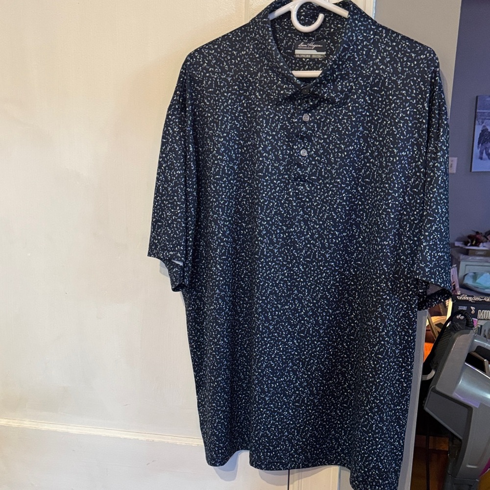 Hogan Navy Speckled Polo Shirt
